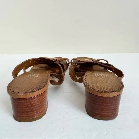 Salvatore Ferragamo Amatrice slide Leather Logo Buckle Block Heel Sandals 12 - Picture 12 of 15